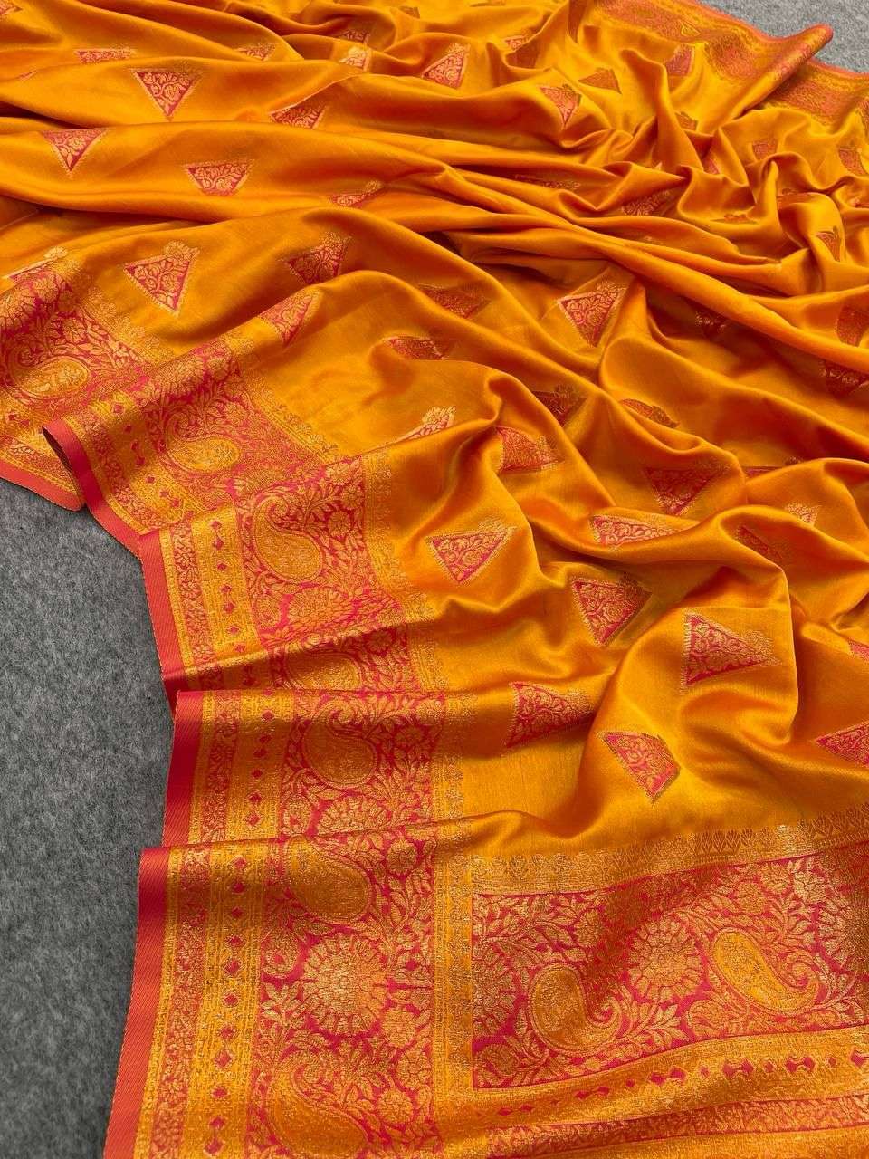 Banarasi silk with wedding special haldi function saree coll...