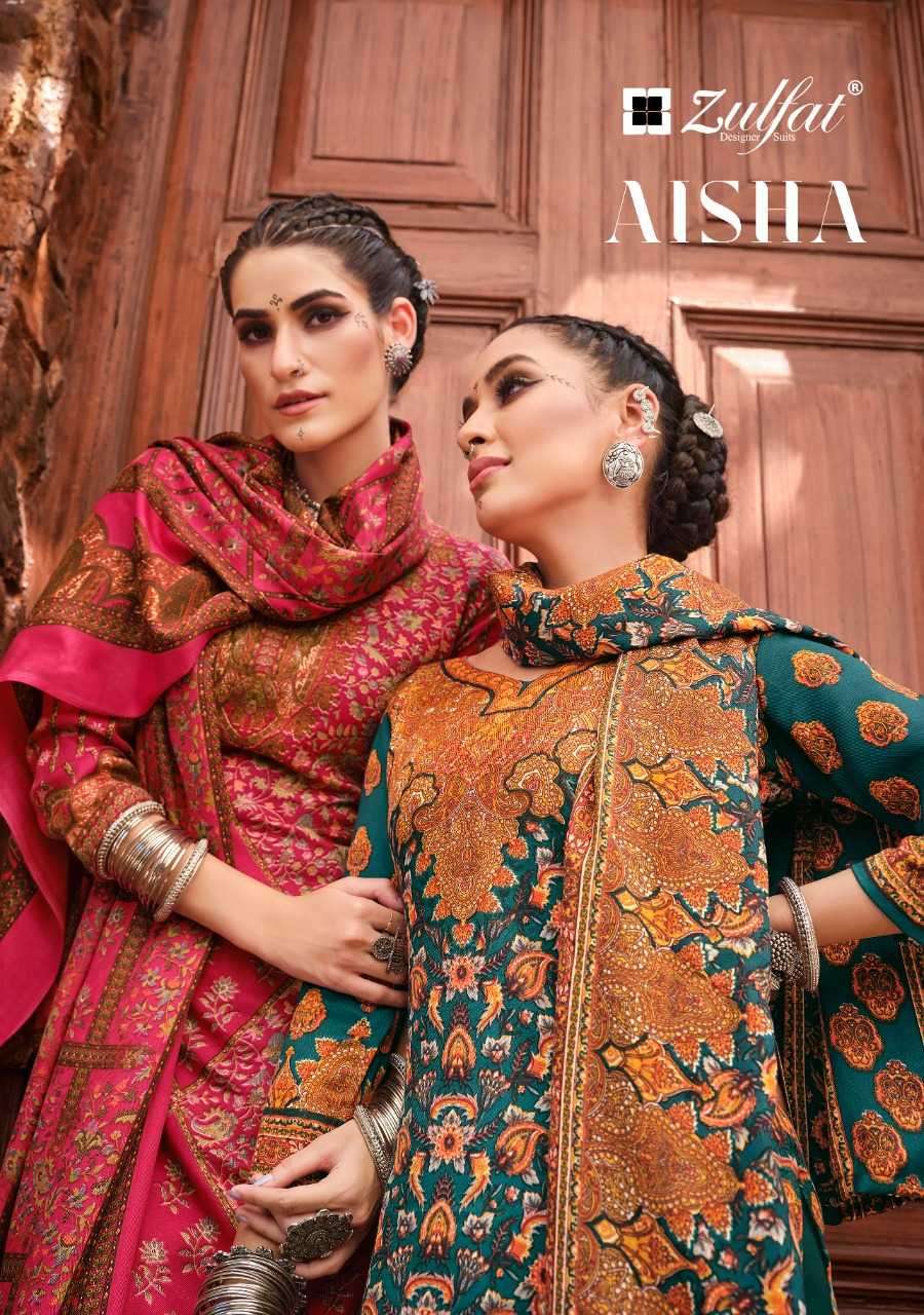 Belliza Designer Zulafat Aisha Pashmina Silk with Printed Wi...