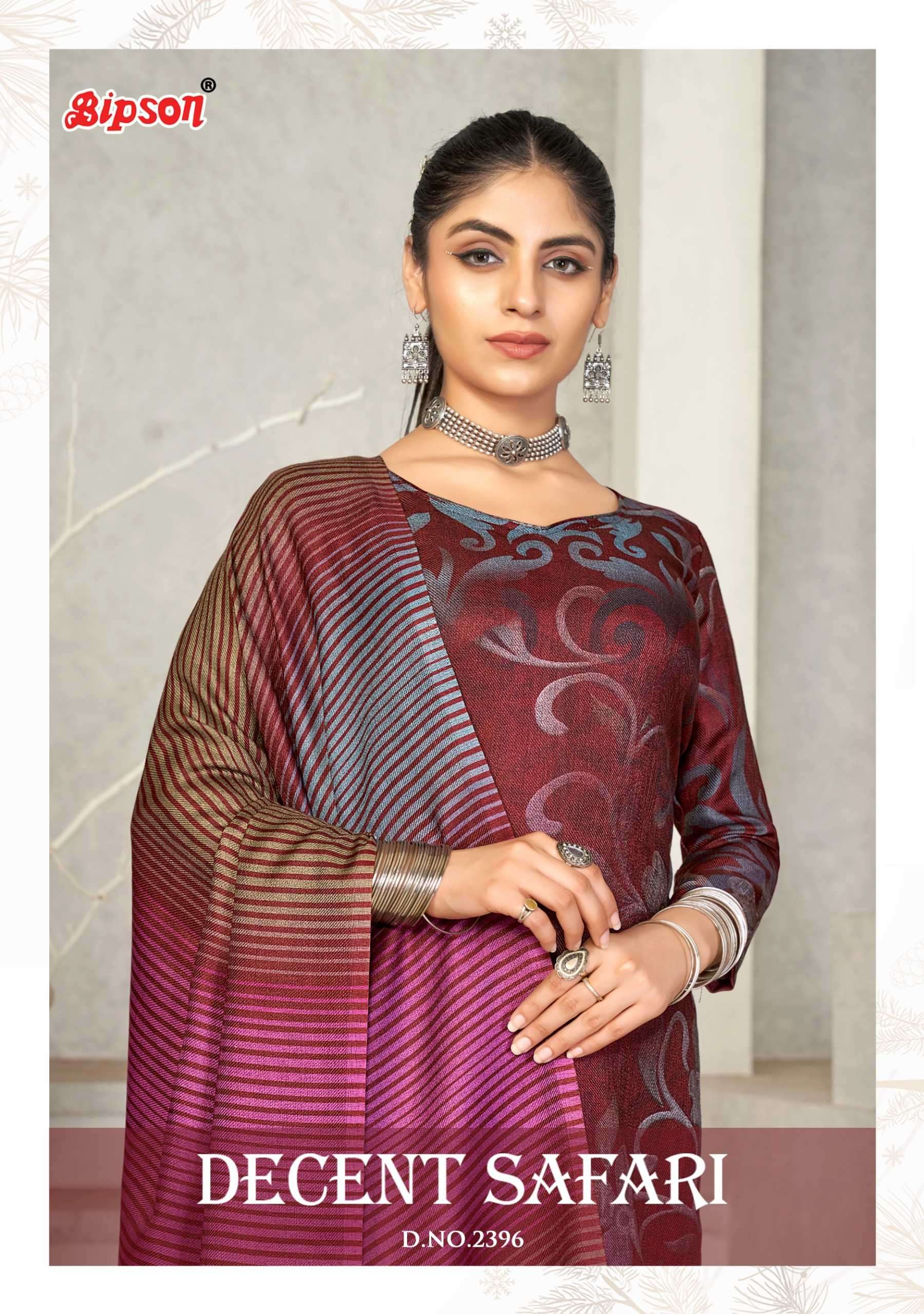Bipson Fashion 2396 Pashmina SIlk with digital Printed Winte...