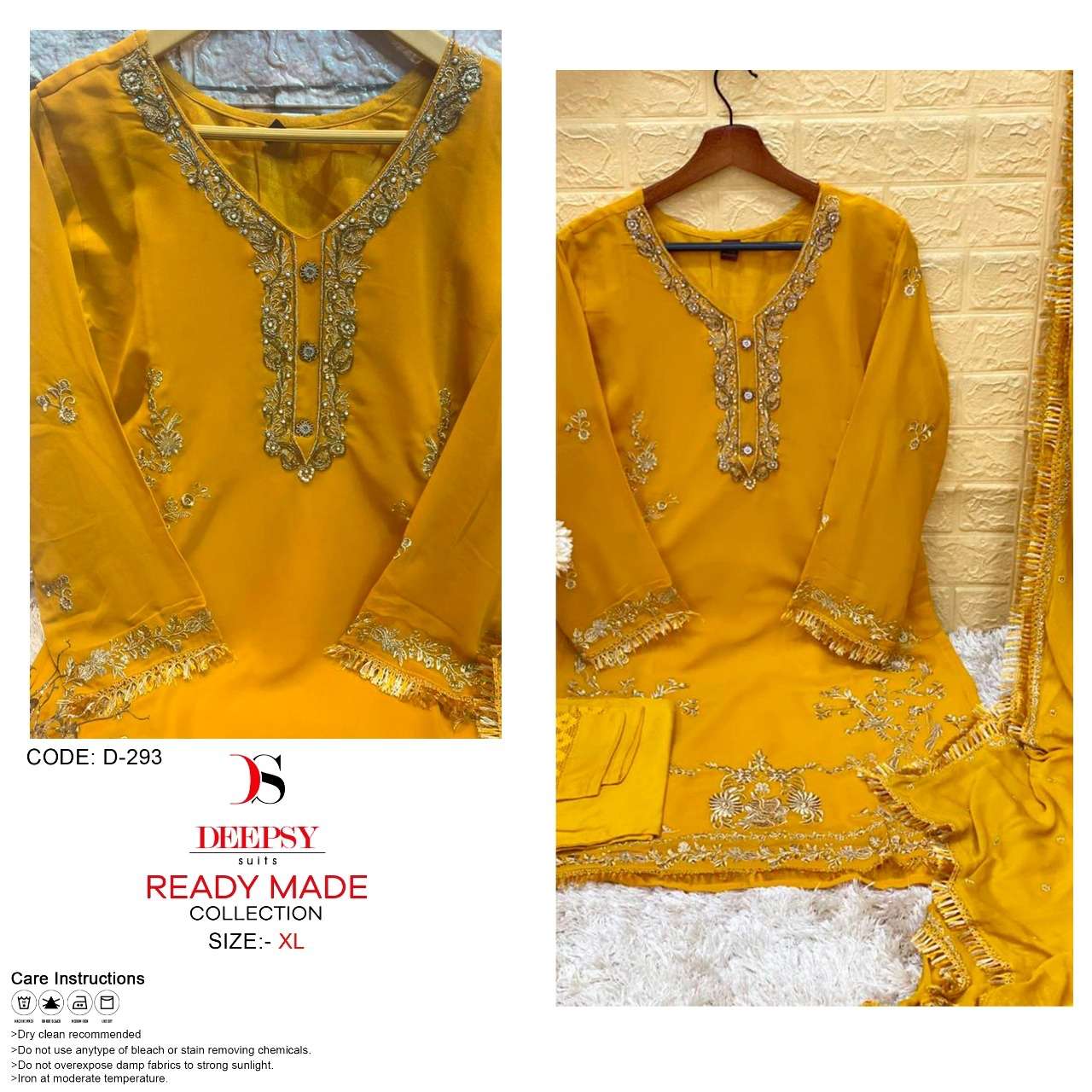 Deepsy suits 293 Georgette with EMbroidery work Haldi Functi...