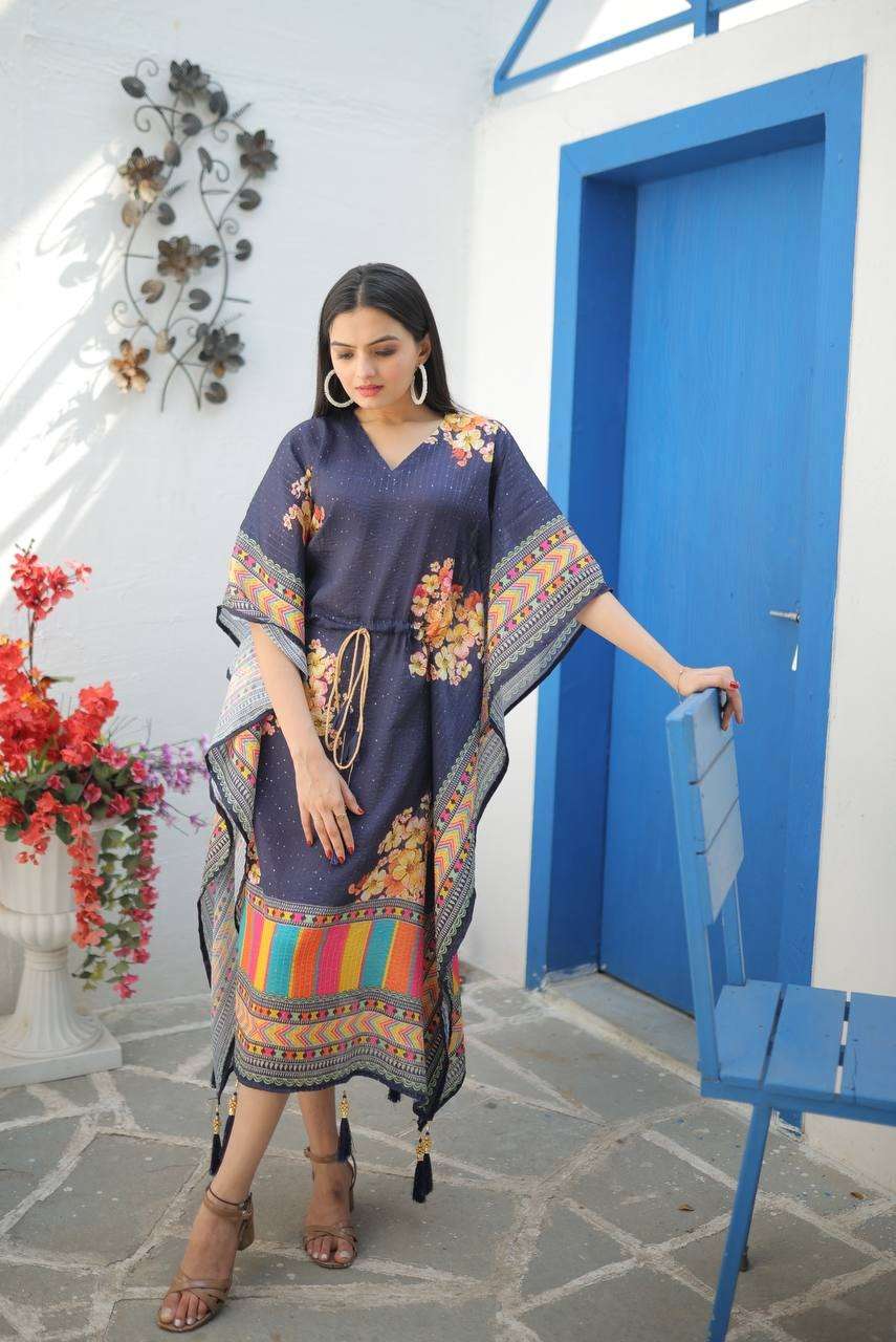 Fancy Chinon Silk with Digital printed Kaftan collection at ...