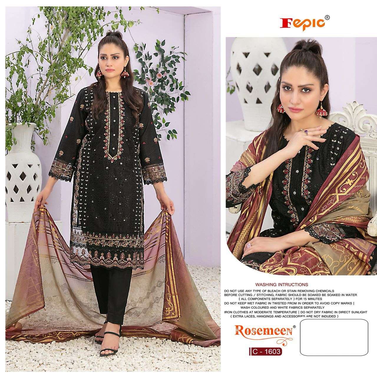 Fepic Rosemeen 1603 Organza With Embroidery work Pakistani s...
