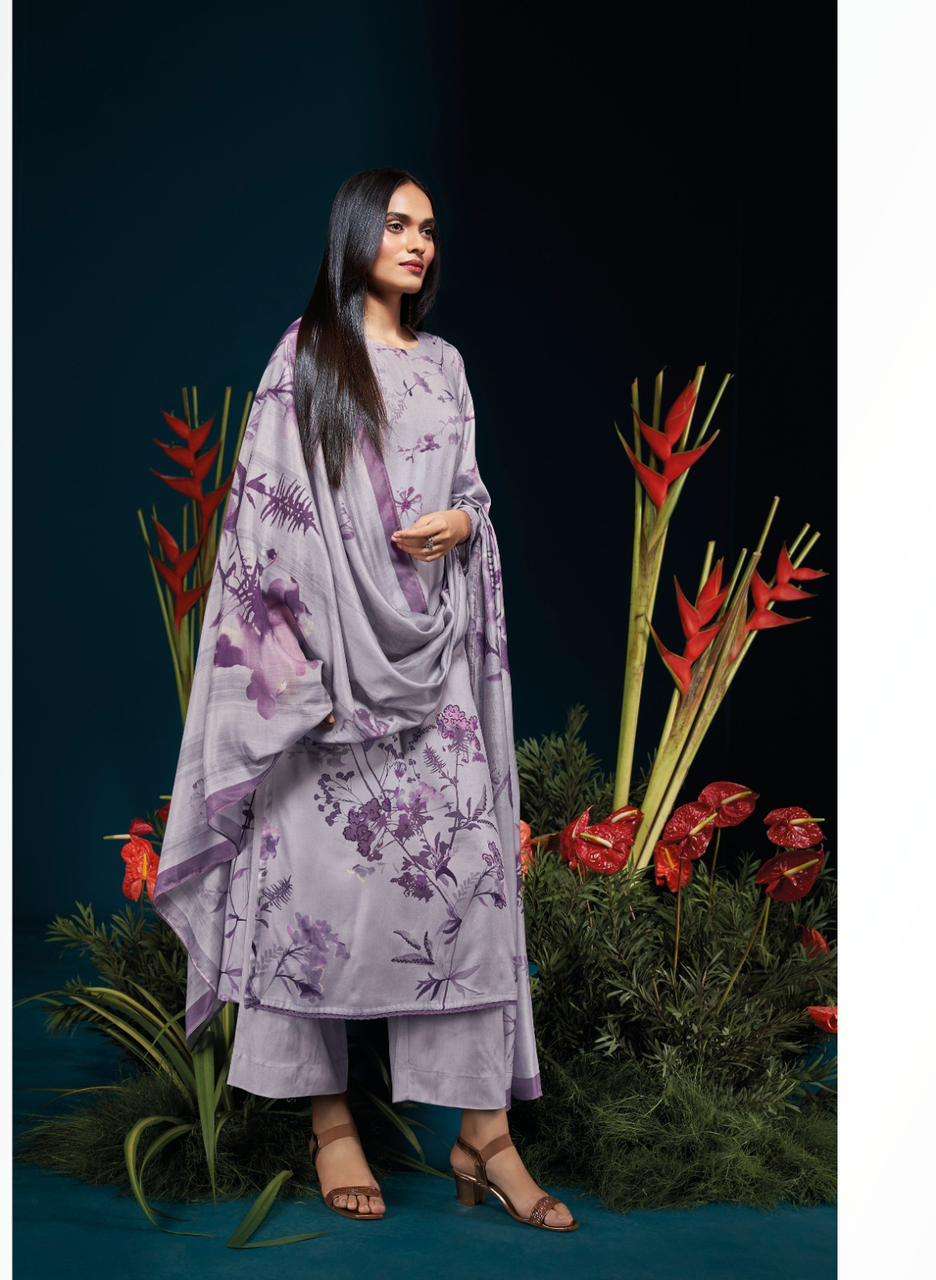 Ganga Fashion Mirela Pashmina SIlk with digital Printed salw...