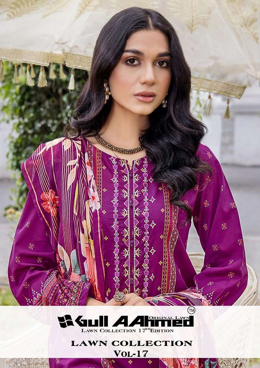 GULL AHMED LAWN COLLECTION VOL 17 lawn cotton with embroider...