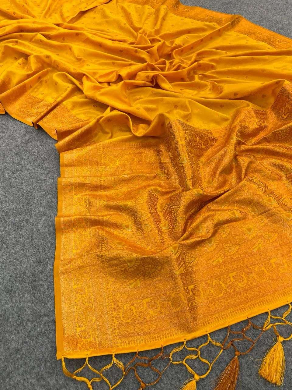 Haldi Function Special banarasi silk with weaving design sar...