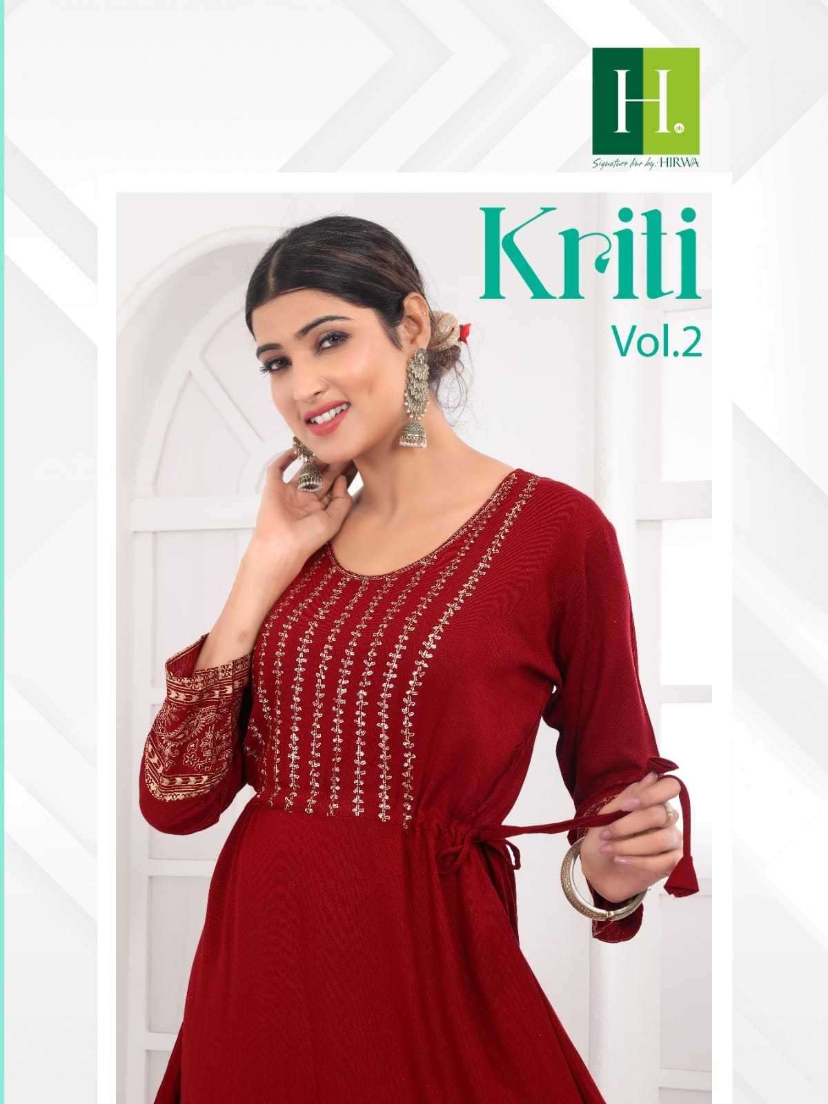 hirwa kriti vol 2 Rayon with fancy Kurti collection at best ...