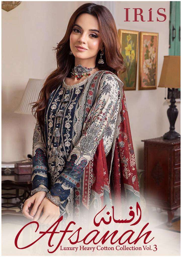 IRIS AFSANA VOL 3 Cotton with Printed Pakistani salwar kamee...
