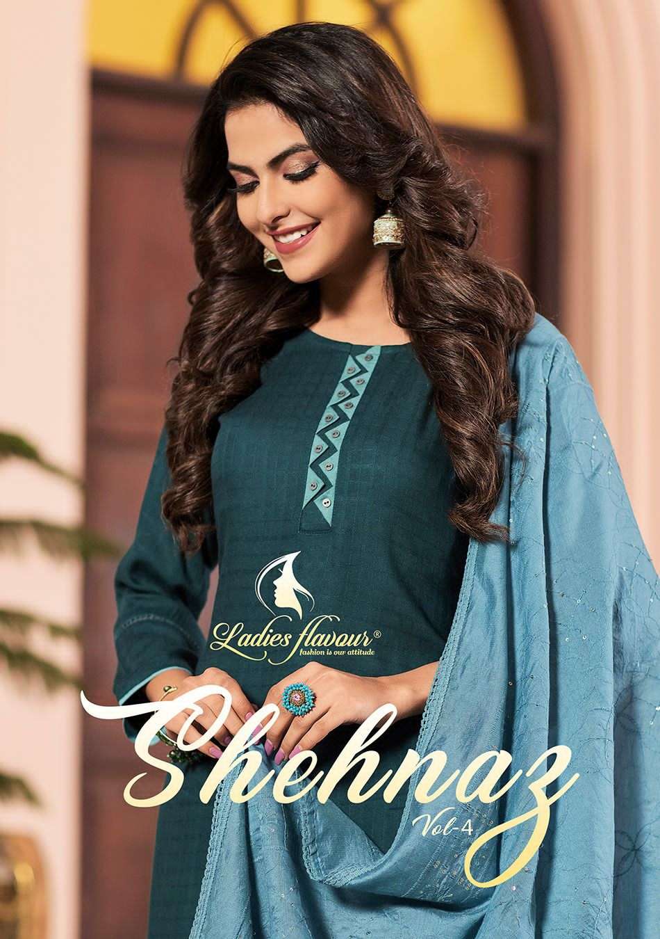 Ladies Flavour Shehnaz vol 4 Rayon with fancy Readymade suit...