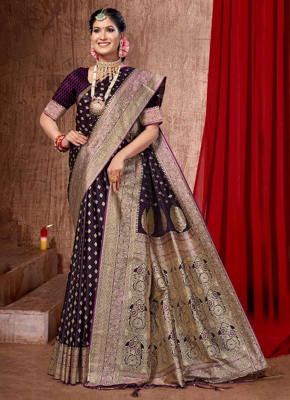 Lavisha Banarasi silk with weaving Design Saree collection a...