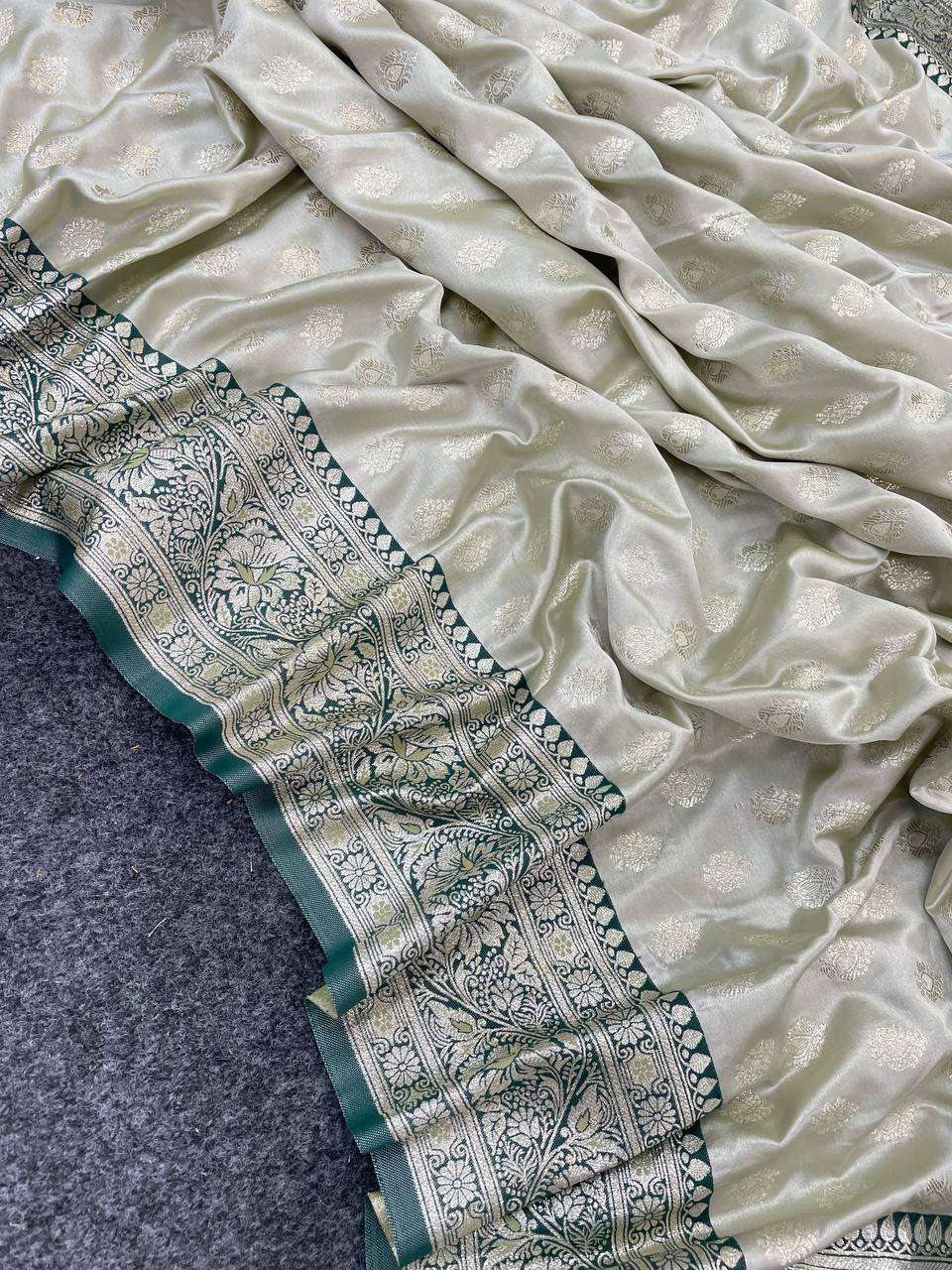 Light Green Colour Soft banarasi silk with Mahendi Function ...