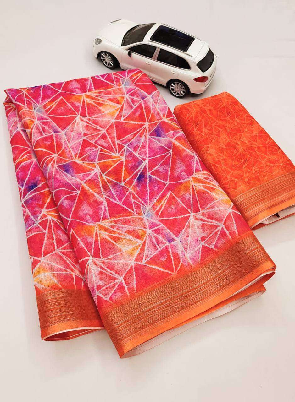 Linen Silk with Digital Printed fancy Saree colleciton at be...