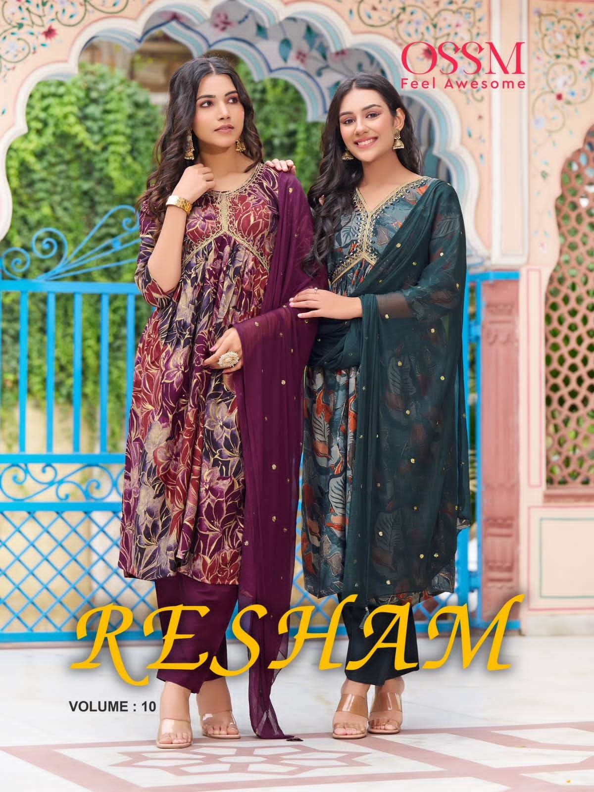 Ossm Resham Vol 10 Chanderi Modal Silk with Alia Cut Designe...
