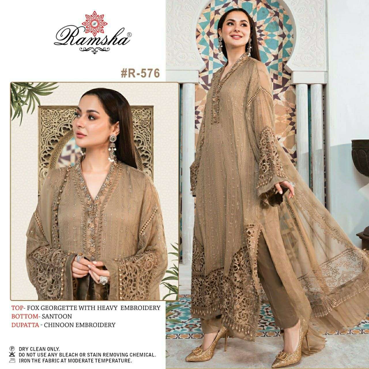 Ramsha Fashion 576 Georgette with Embroidrey work Pakistani ...