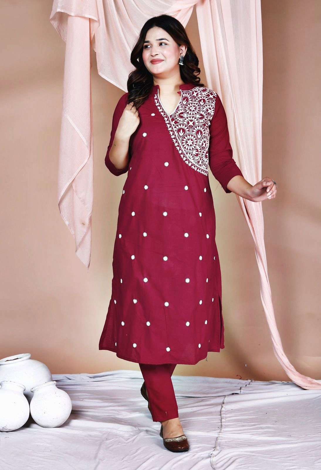 Rayon with Embroidery work Fancy Kurti collection at best ra...