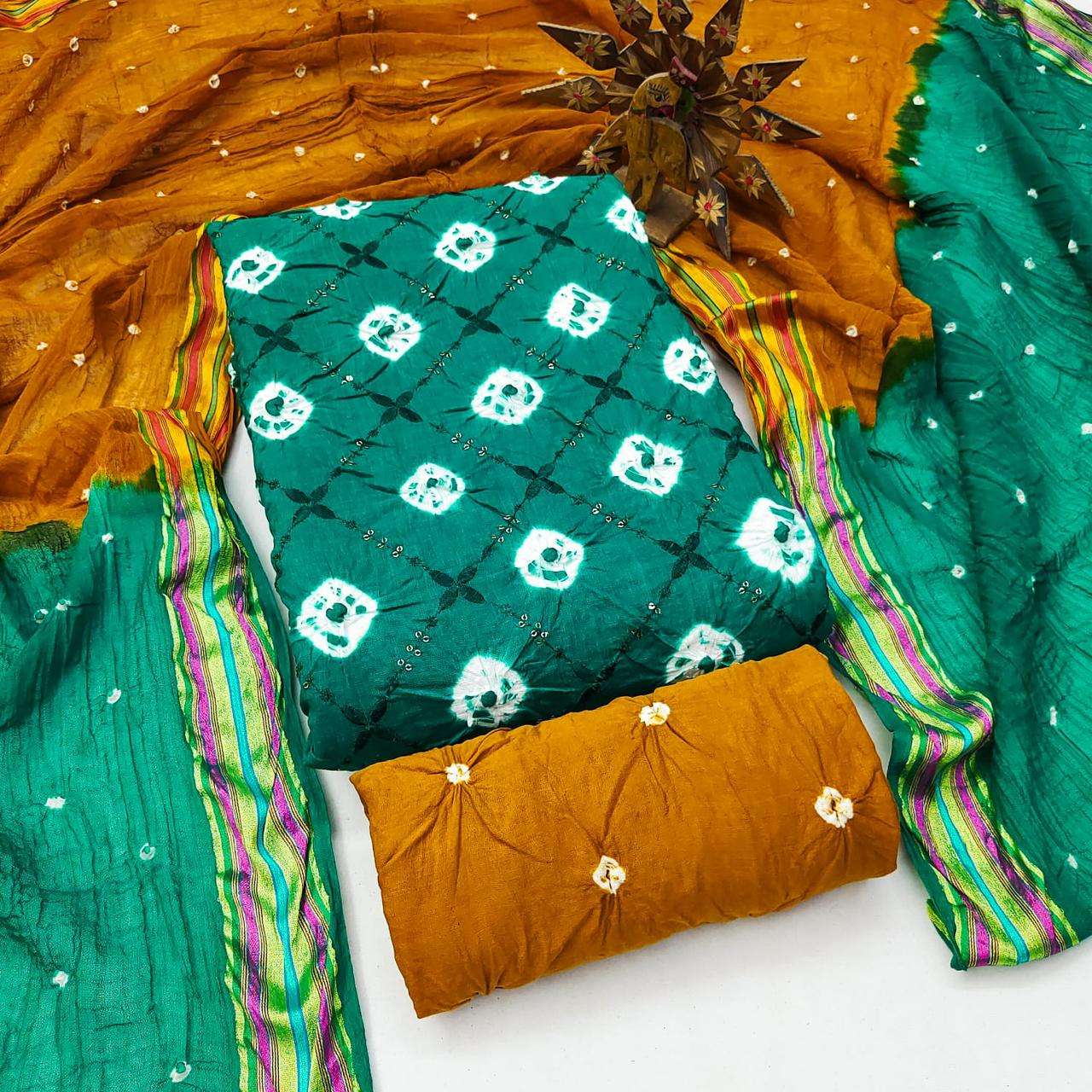 Buy Cream Bandhani Printed Cotton Dress | TTG22_057/TTK26FEB | The loom