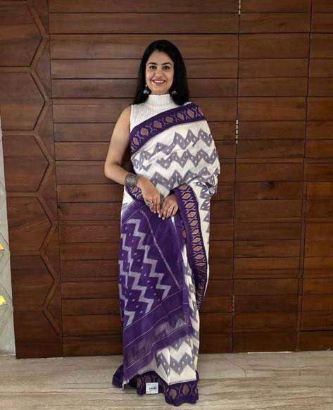 Regular wear Linen with Digital Printed Fancy saree collecti...