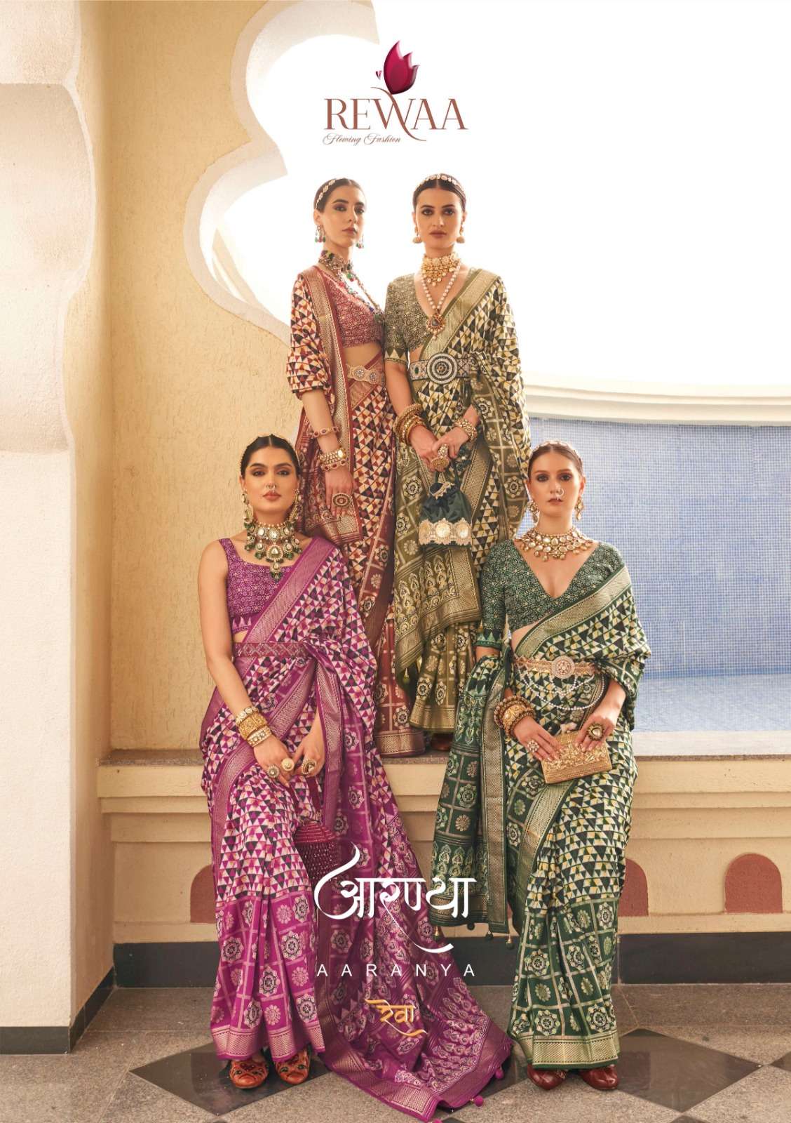 Rewaa Fashion Aranya Soft Silk with fancy Printed saree coll...
