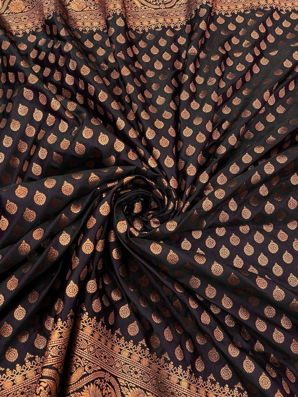 Royal look Wine color banarasi silk with Weaving Design sare...