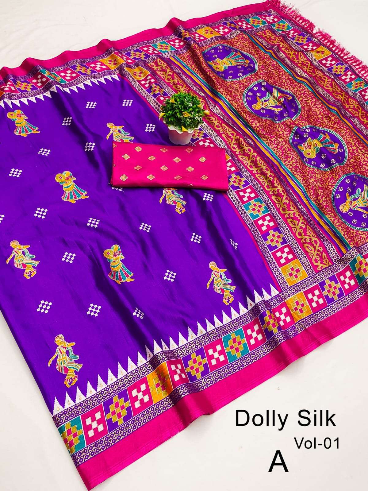 Sangini vol 18 Dola Silk with kalamkari printed saree collec...