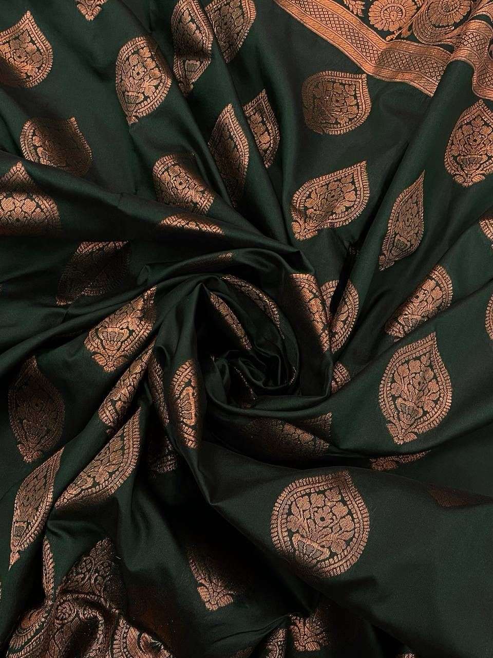 Traditional Look Best Green Color Banarasi silk saree collec...