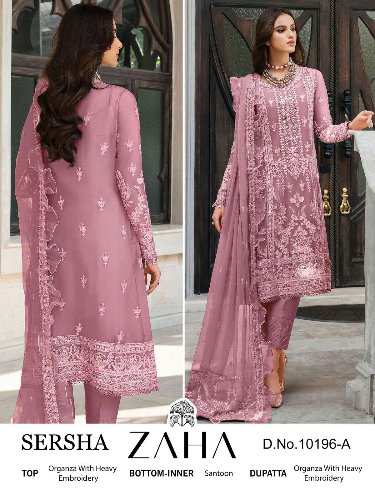 Zaha SERSHA VOl 1 Organza With Embroidery work Pakistani sal...