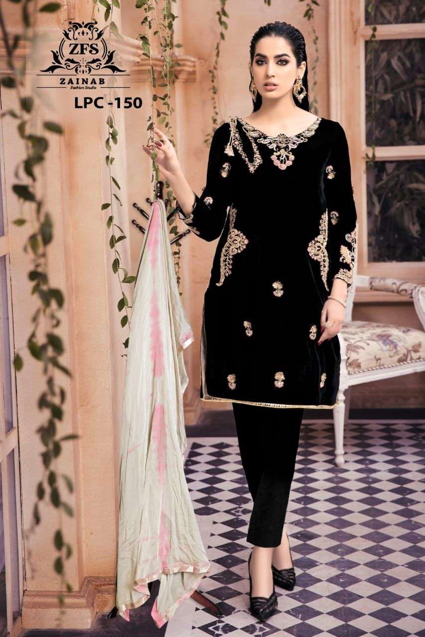 Zainab Fashion Studio 150 Velvet with Embroidery work Pakist...