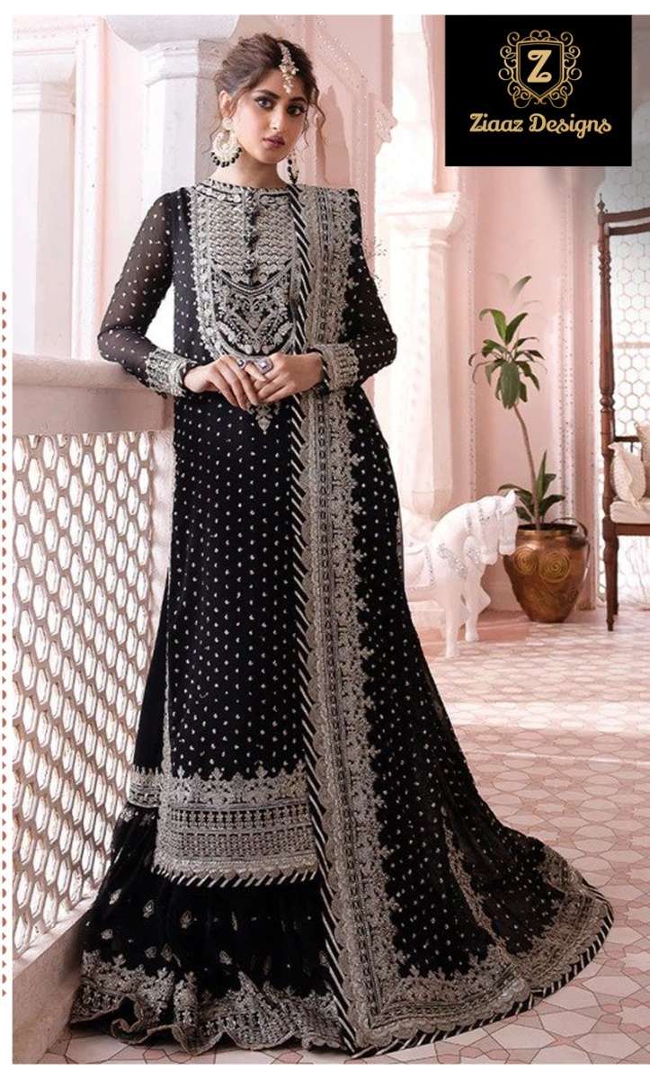 Ziaaz Design 372 Georgette With EMbroidery work Pakistani sa...
