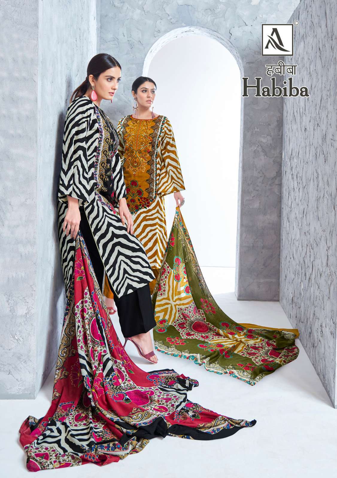 Alok Suits Habiba jam cotton with printed Pakistani salwar k...