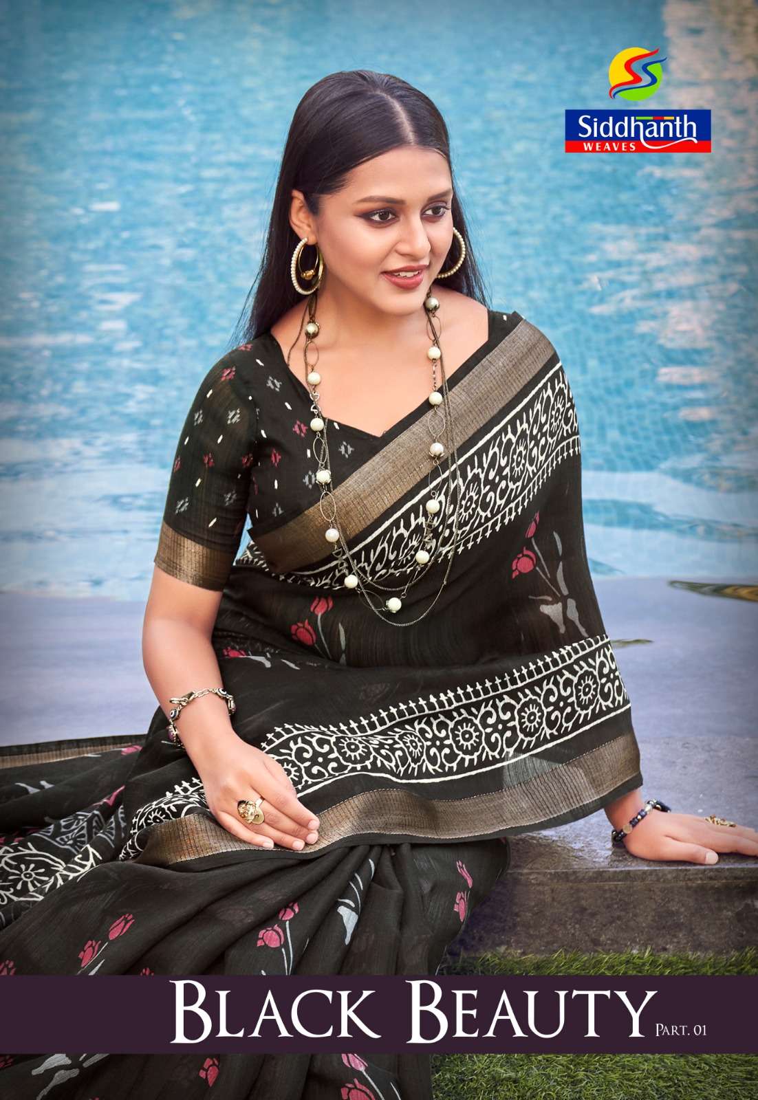 BLACK BEAUTY cotton silk with printed fancy saree collection...