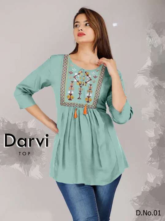 COTTON TOPS WITH THREAD WORK LATEST COLLECTION WITH COLORS T...