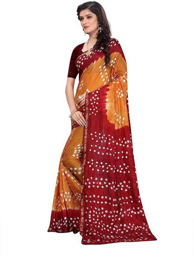 Cotton with Traditional Bandhani Printed saree collection at...
