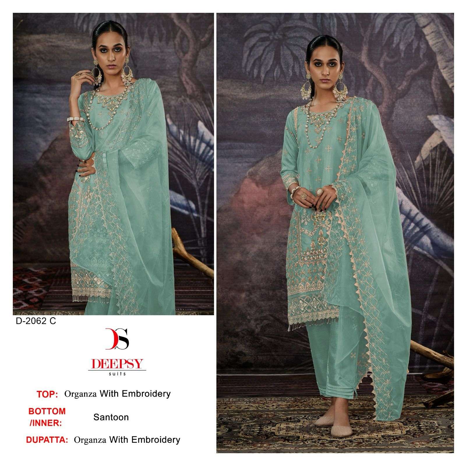 Deepsy Suits 2062 Organza with embroidery work pakistani sal...