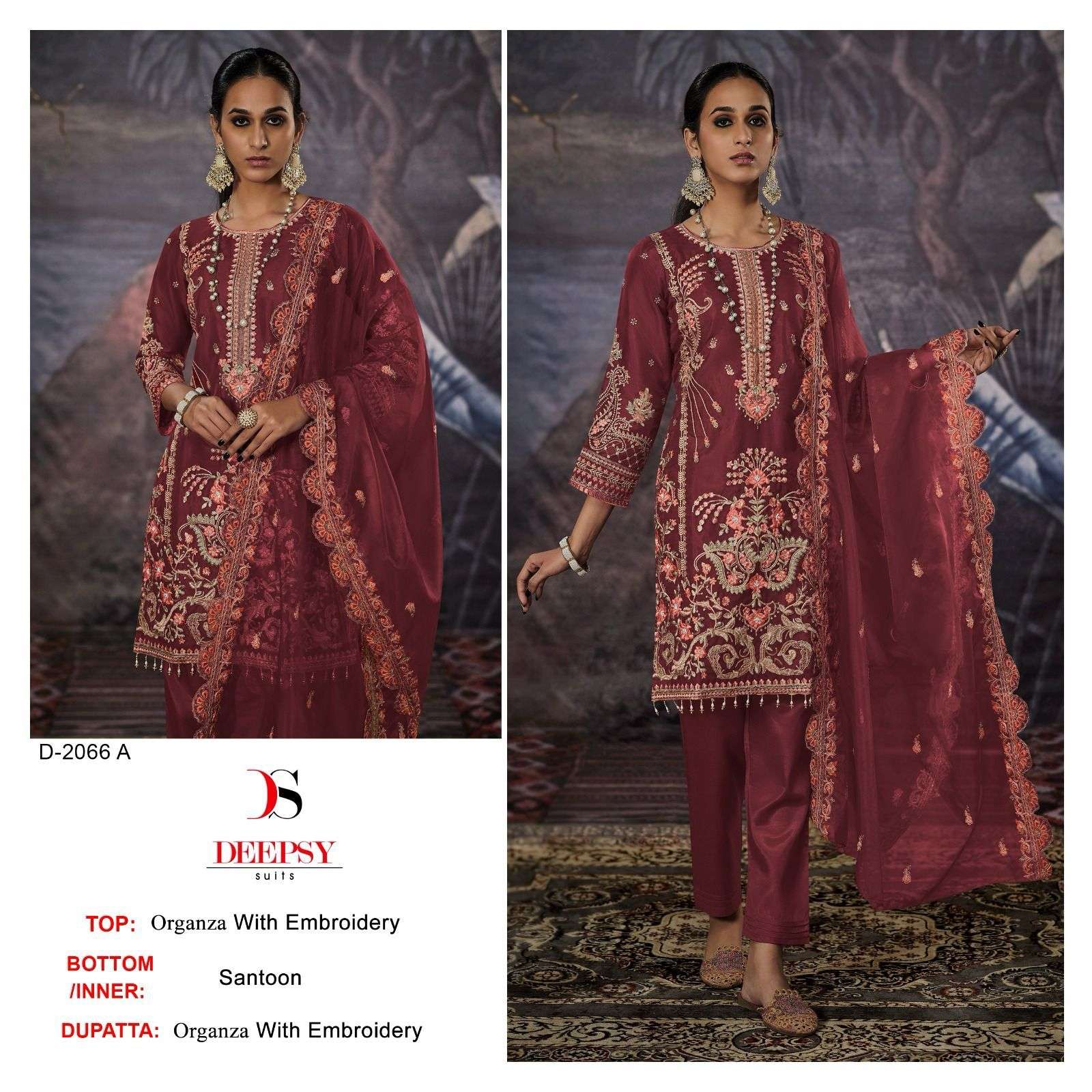 Deepsy Suits D 2066 Organza With Embroidery work Pakistani s...