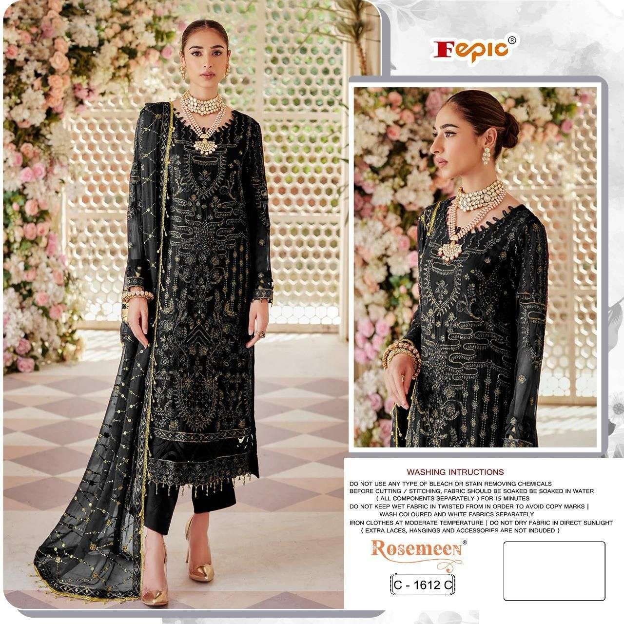 Fepic Rosemeen 1612 Georgette with embroidery work pakistani...