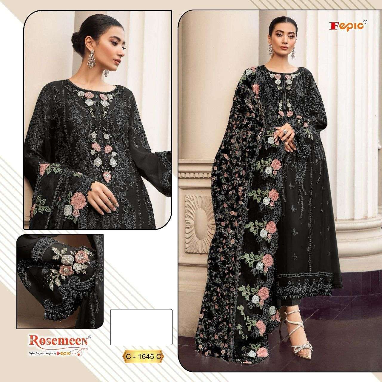 Fepic Rosemeen 1645 Georgette with Embroidery work Pakistani...