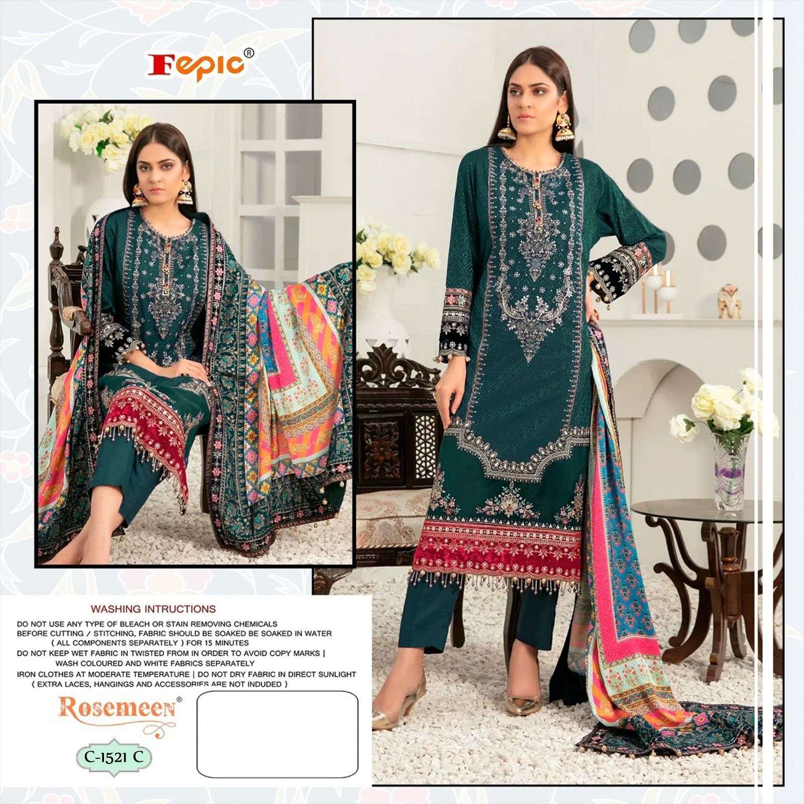 Fepic Rosmeen 1521 Georgette with embroidery work Pakistani ...