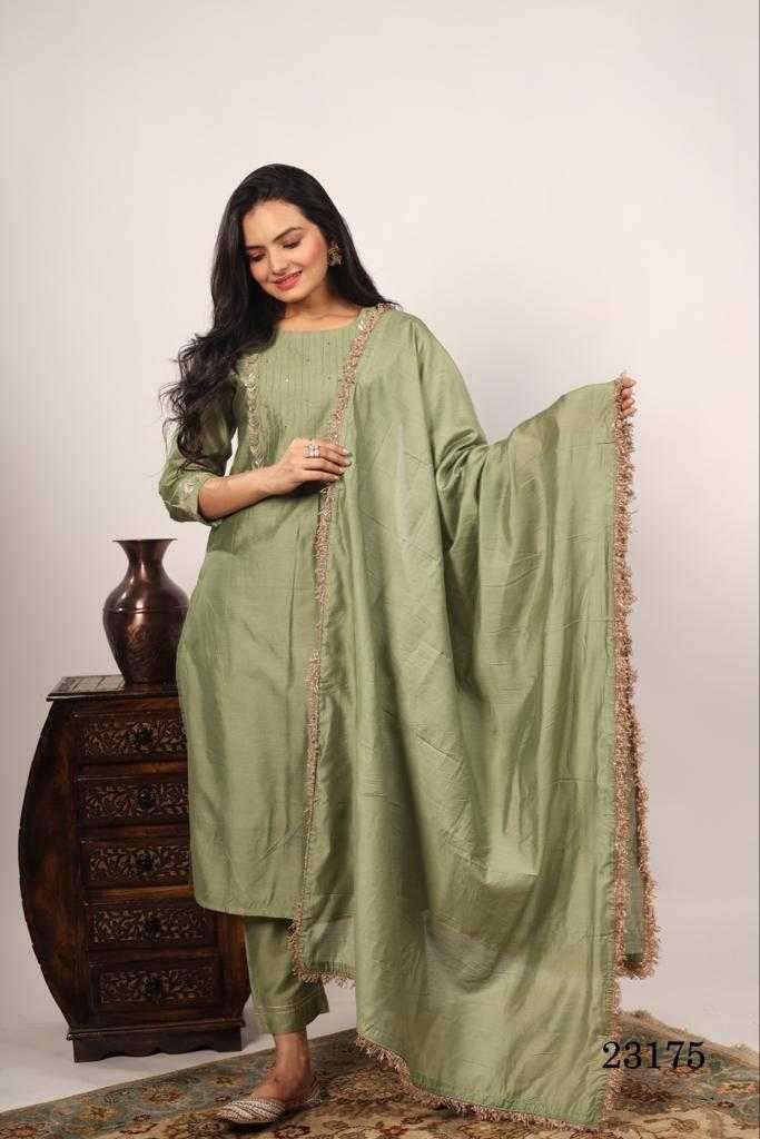 indira apparel 23175 Chanderi Silk with fancy Designer ready...