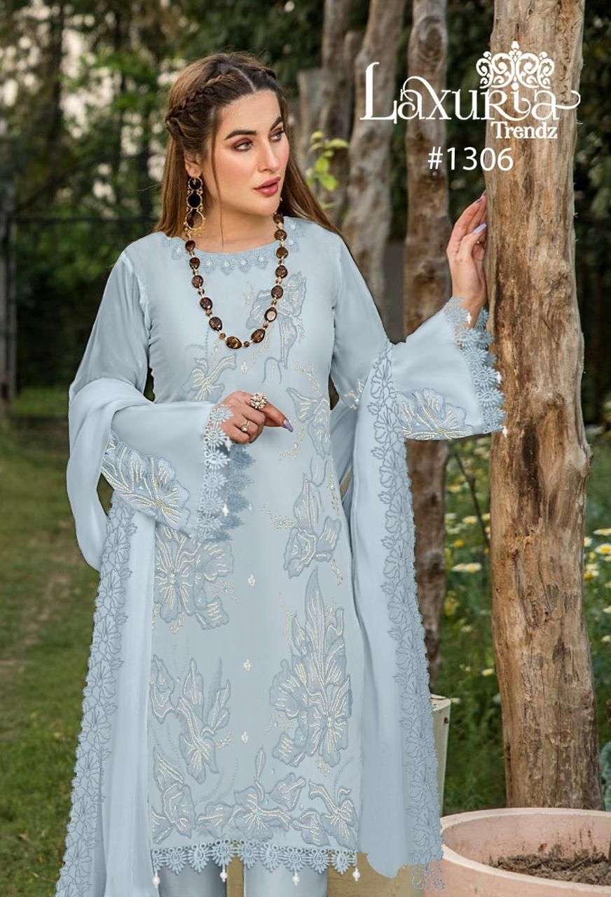 LAXURIA 1306 GEORGETTE WITH EMBROIDERY WORK PAKISTANI SALWAR...