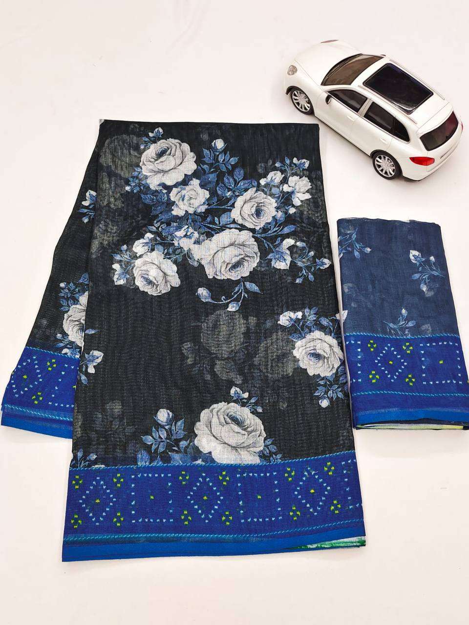 Linen with digital Printed fancy saree collection