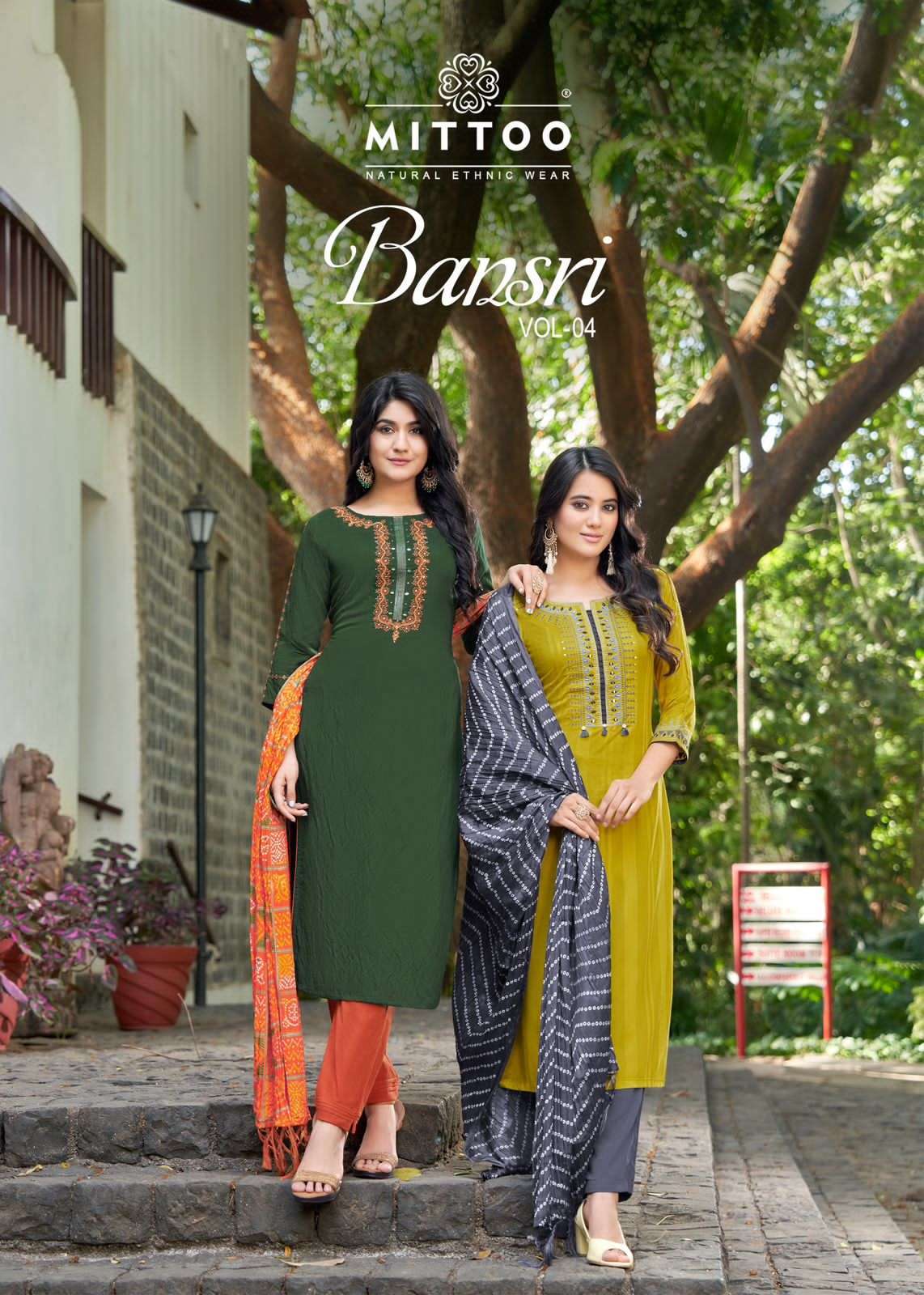 mittoo present bansri vol 4 RAYON WITH FANCY READYMADE SUITS...
