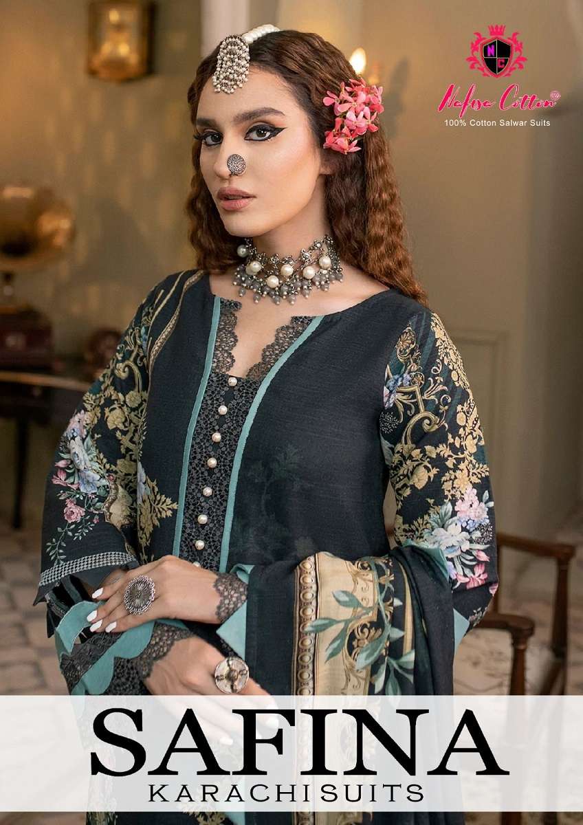 NAFISA SAFINA KARACHI Cotton with Printed Pakistani salwar k...