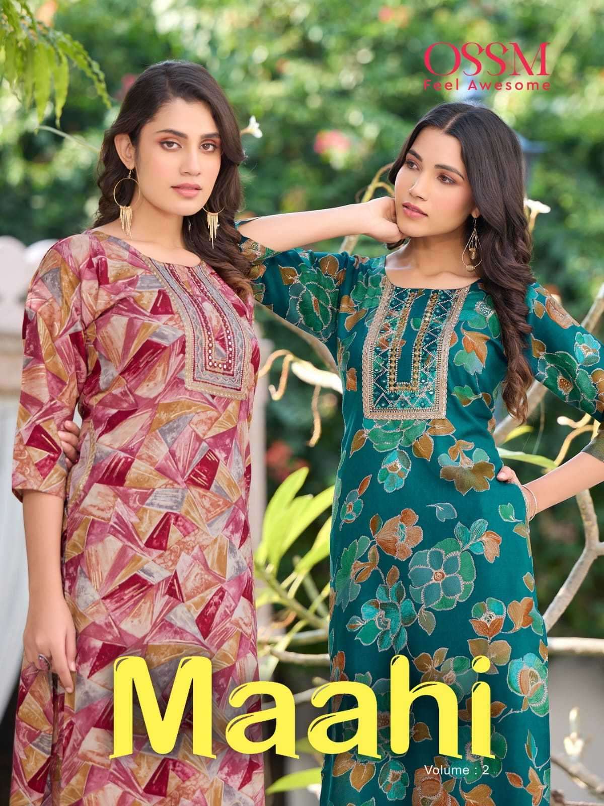 ossm maahi vol 2 Rayon with Afghani Style Readymade suits co...
