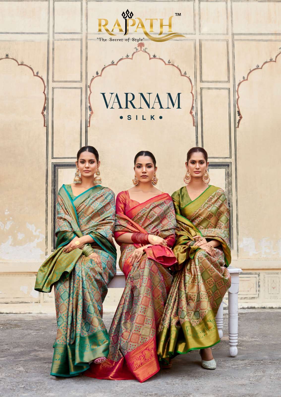 Rajpath Varnam  Silk with weaving Design Party wear saree co...