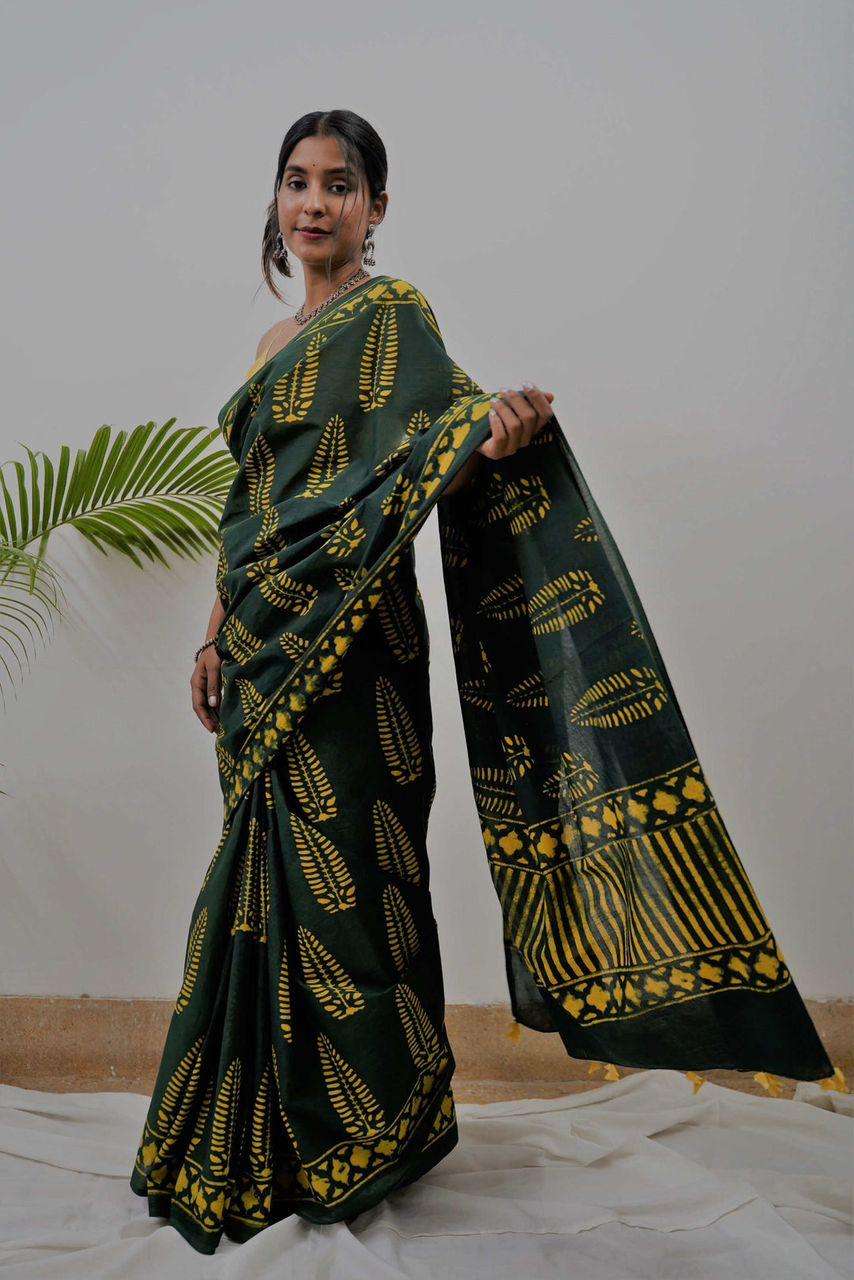 Regular wear Chanderi silk with digital Printed saree collec...