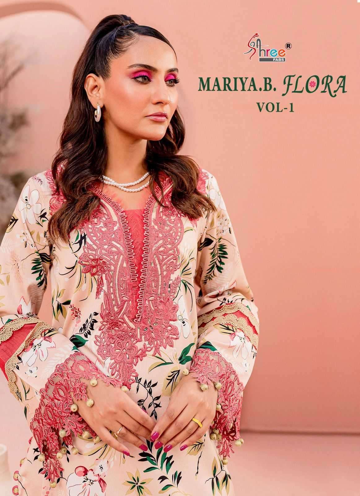 Shree Fab Maria B Flora vol 1 Jam cotton with Printed with f...