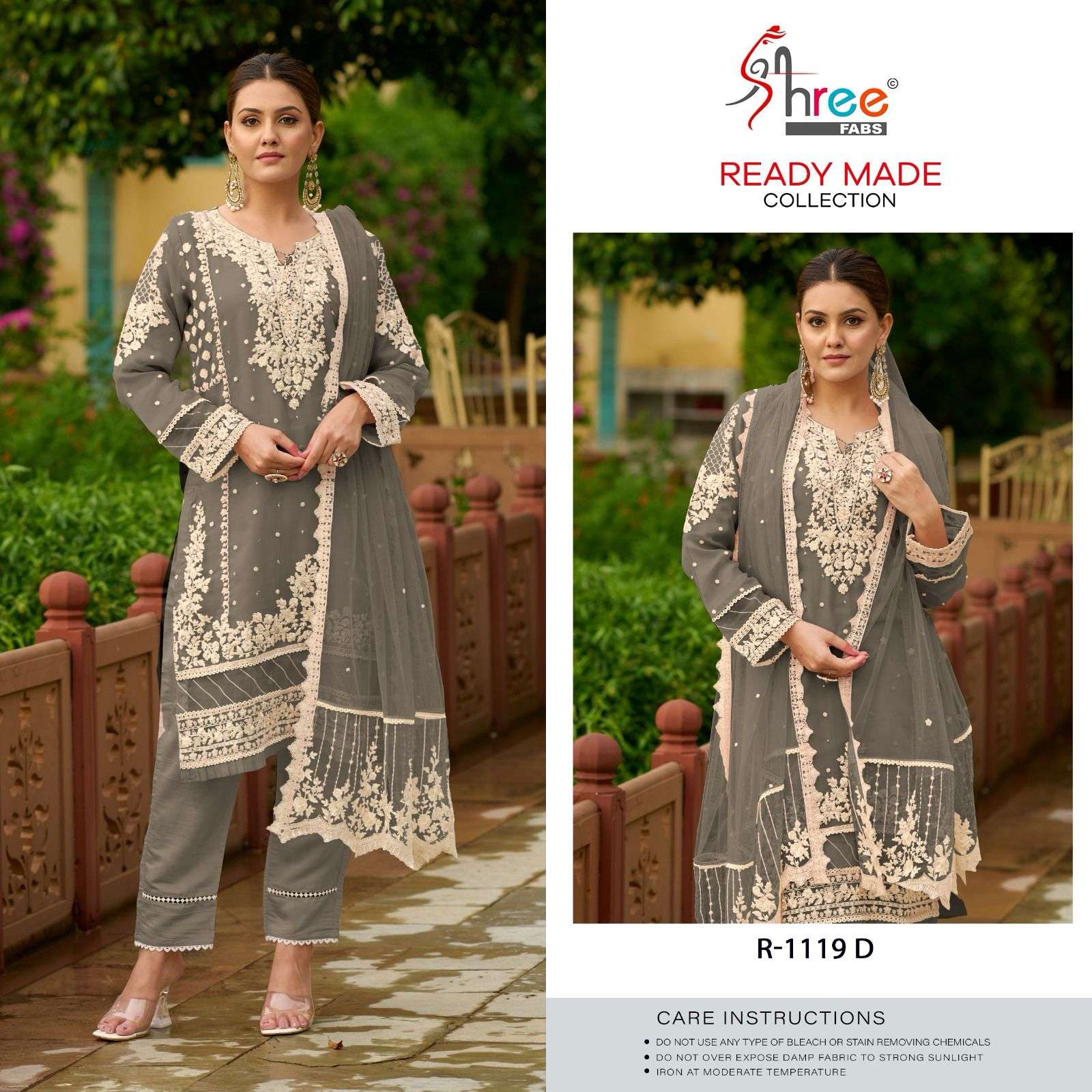 SHREE FABS 1119 ORGANZA WITH EMBROIDERY WORK READYMADE PAKIS...