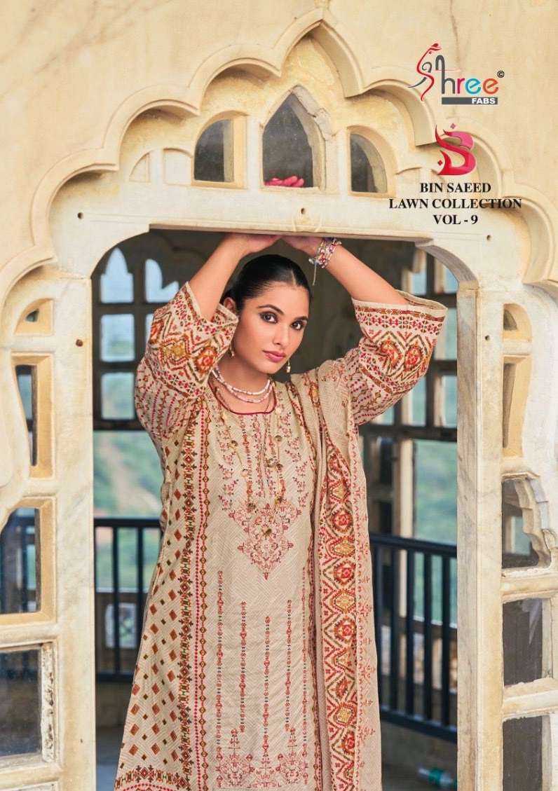 Shree Fabs Binsaeed Lawn Collection Vol 9 Cotton with printe...