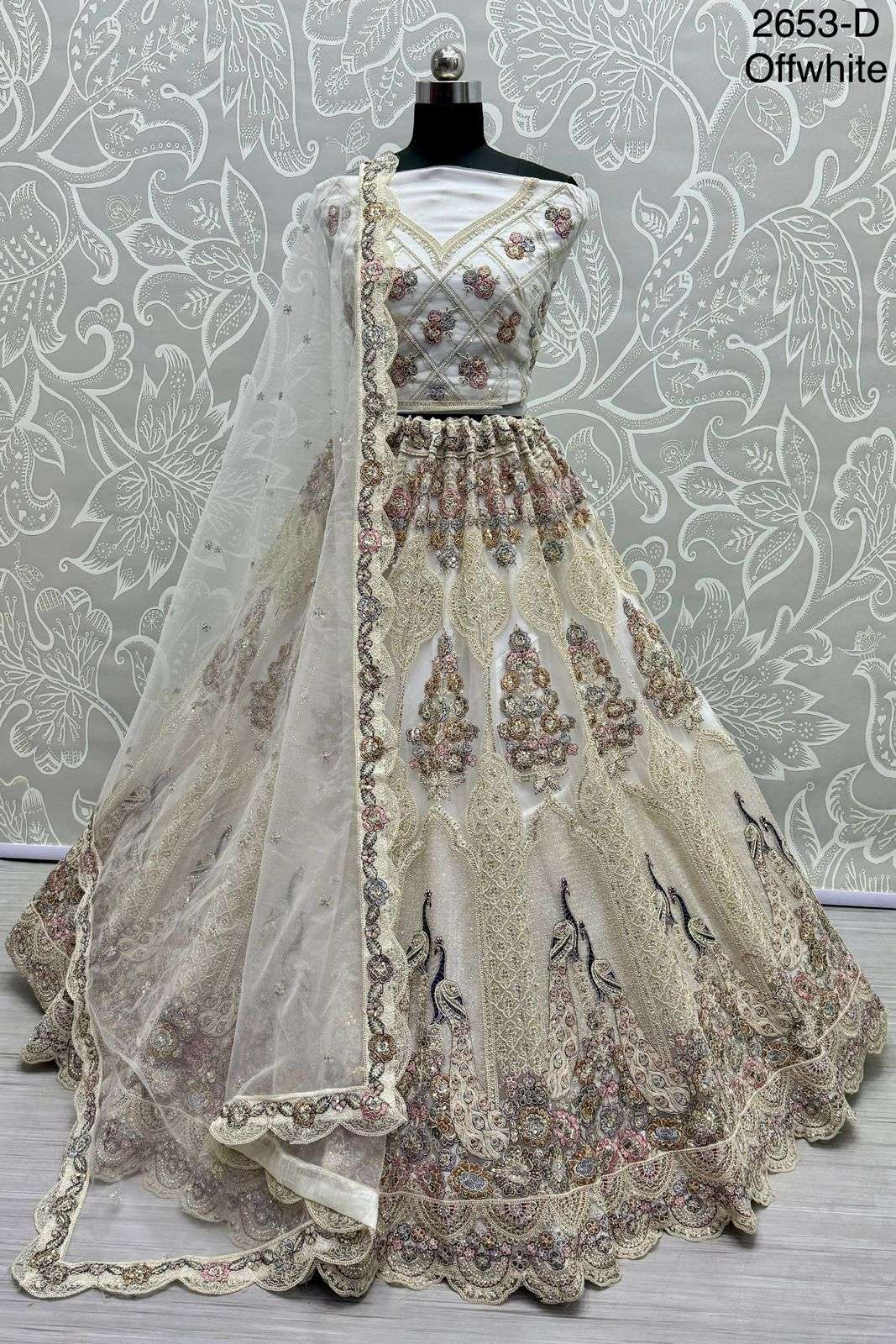 BRIDAL SPECIAL NET WITH DORI EMBROIDERY WORK PECOCK DESIGNER...