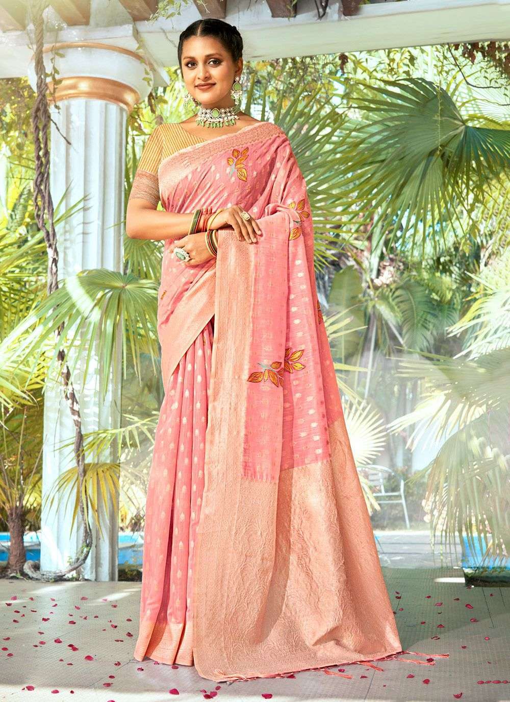 Bunawat Aarti COTTON WITH WEAVING DESIGN PARTY WEAR SAREE CO...