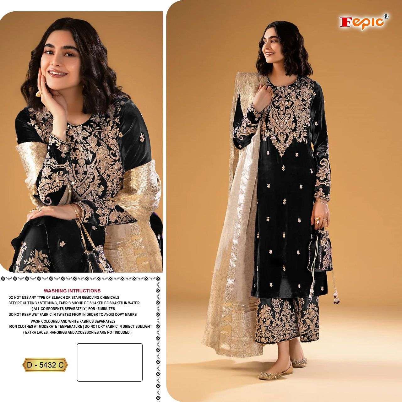 FEPIC D 5432 GEORGETTE WITH EMBROIDERY WORK PAKISTANI SALWAR...